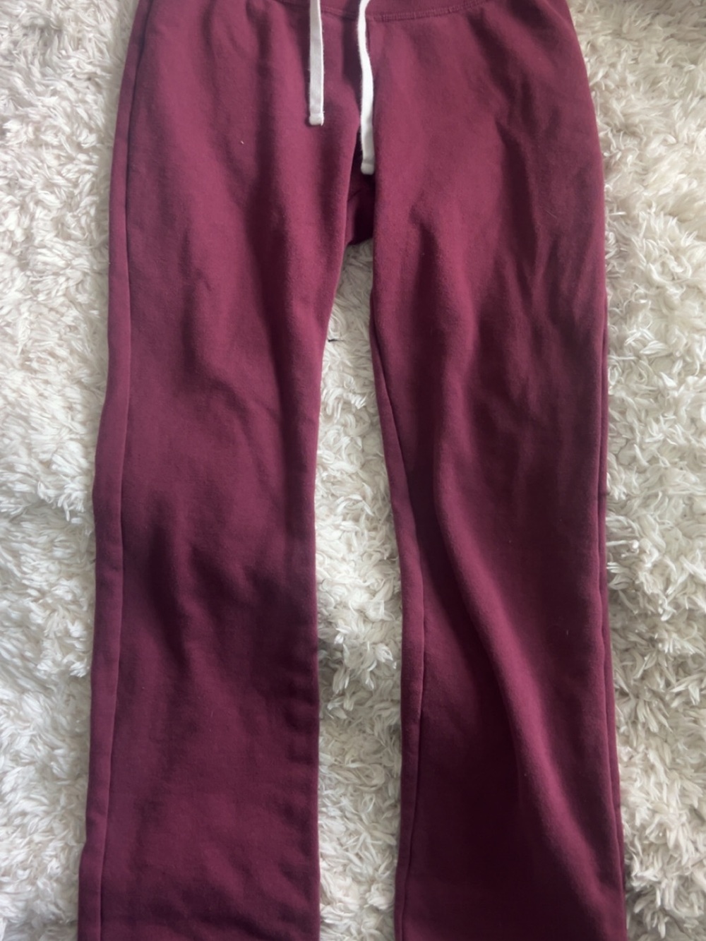 Women's Wide Leg Drawstring Pants in Burgundy